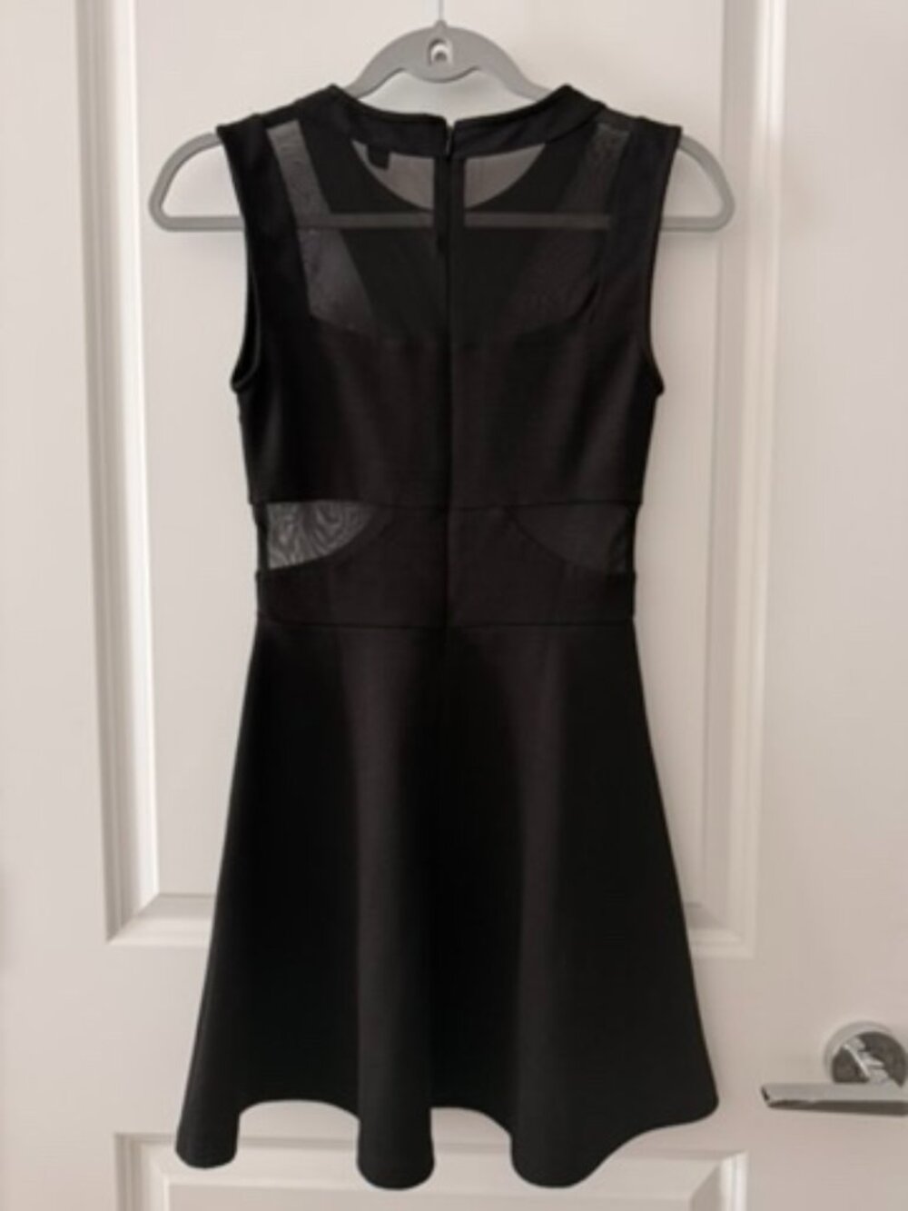 Forever 21 Black Mesh Fit & Flare Dress Size S
